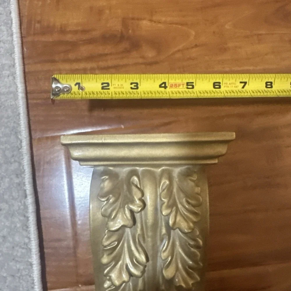 Gold Wall Shelf Sconce Acanthus‎ Leaf Scroll French Baroque 6